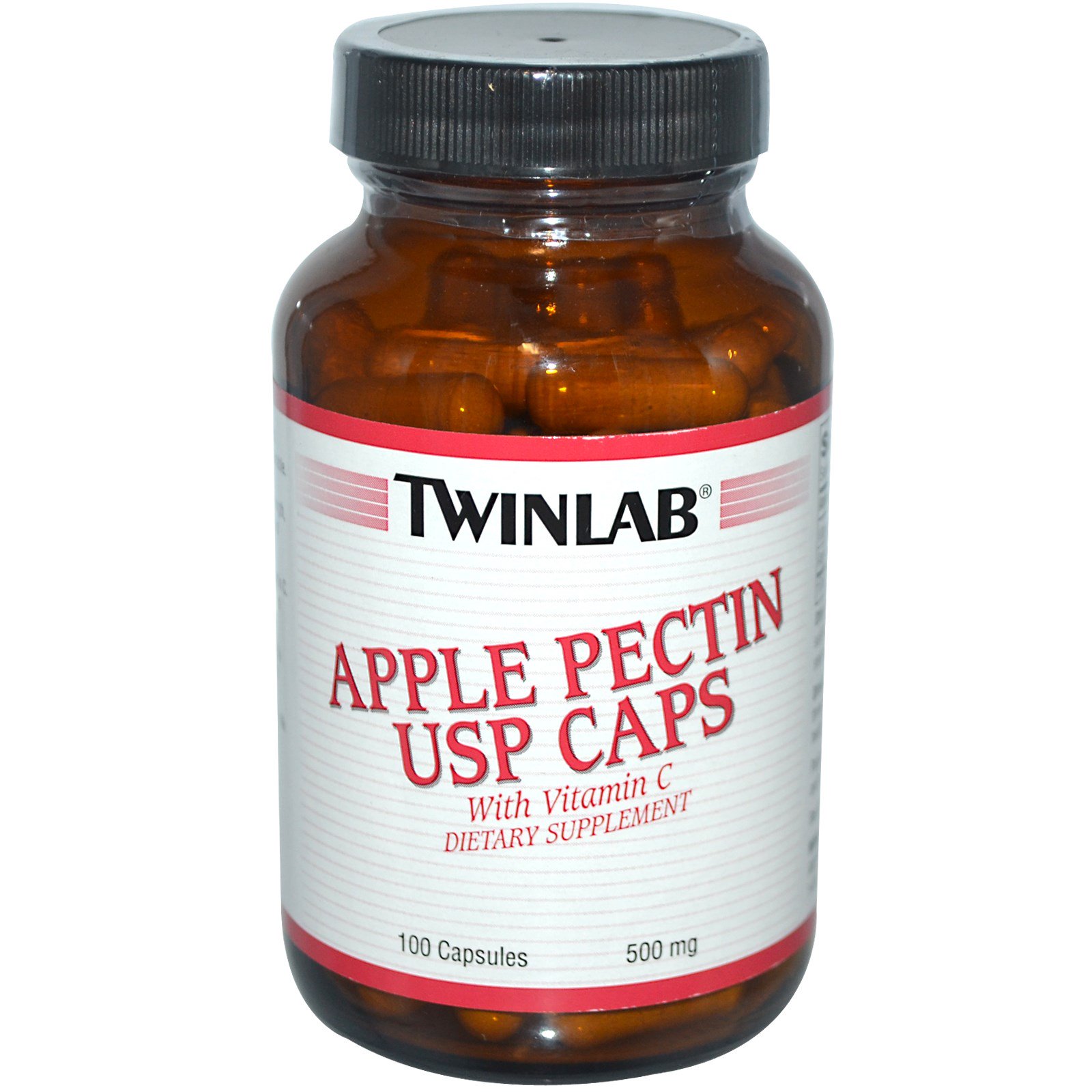 Twinlab, Apple Pectin USP Caps, 500 mg, 100 Capsules
