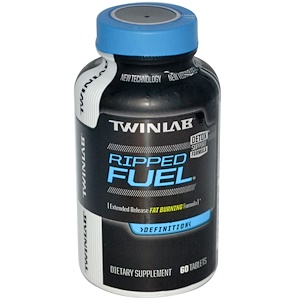Twinlab, Ripped Fuel, жиросжигающая формула с продленным высвобождением активного вещества, 60 таблеток