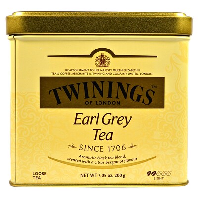 Twinings Earl Grey, листовой чай, легкий, 200 г (7,05 унции)