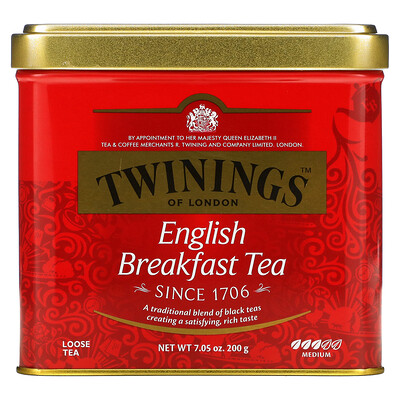 Twinings «Английский завтрак», рассыпной чай, 200 г (7,05 унции)