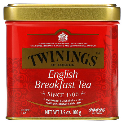 Twinings «Английский завтрак», рассыпной чай, 100 г (3,5 унции)