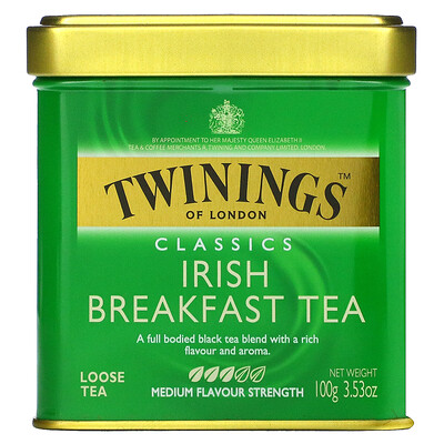 Twinings Irish Breakfast, классический листовой чай, 100 г (3,53 унции)