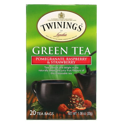 Купить Twinings зеленый чай, гранат, малина и клубника, 20 чайных пакетиков, 30 г (1, 06 унции)