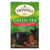 Twinings, ชาเขียว กลิ่นทับทิม ราสเบอร์รี่ และสตรอว์เบอร์รี่ บรรจุ 20 ถุงชา ขนาด 1.06 ออนซ์ (30 ก.)