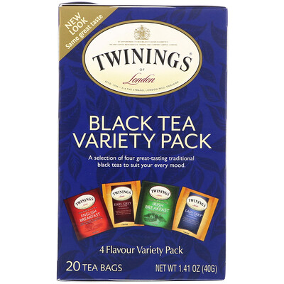 Twinings Черный чай, 20 чайных пакетиков, 40 г (1,41 унции)