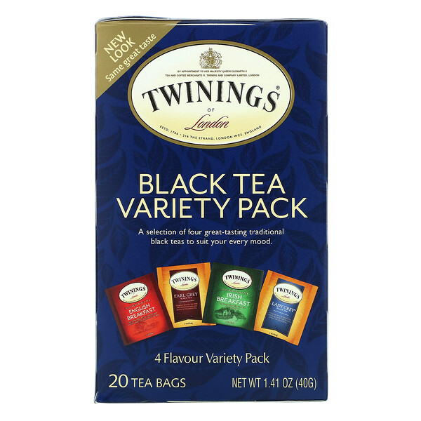 Twinings‏, אריזת מבחר תה שחור, 20 שקיקי תה, 40 גרם (1.41 אונקיות)