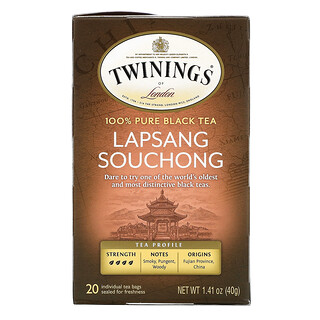 Twinings, 100% Pure Black Tea, Lapsang Souchong, 20 Tea Bags, 1.41 oz (40 g)