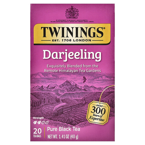 Twinings, Pure Black Tea, Darjeeling, 20 Tea Bags, 1.41 oz (40 g)
