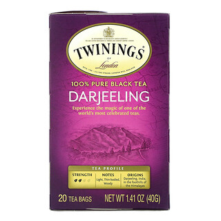 Twinings, 全 Pure Black Tea, Darjeeling , 20 Individual Tea Bags, 1.41 oz (40 g)