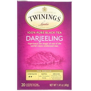 Отзывы о Твайнингс, 100% Pure Black Tea, Darjeeling, 20 Individual Tea Bags, 1.41 oz (40 g)