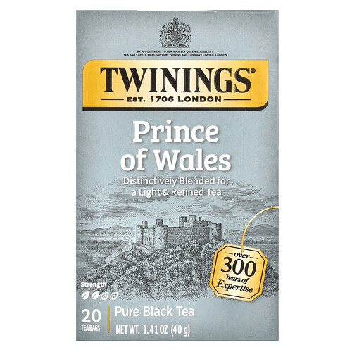 Twinings, Pure Black Tea, reiner Schwarztee, Prince Of Wales, 20 Teebeutel, 40 g (1,41 oz.)