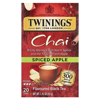 Twinings, Tè nero, Chai, mela speziata, 20 bustine di tè, 40 g