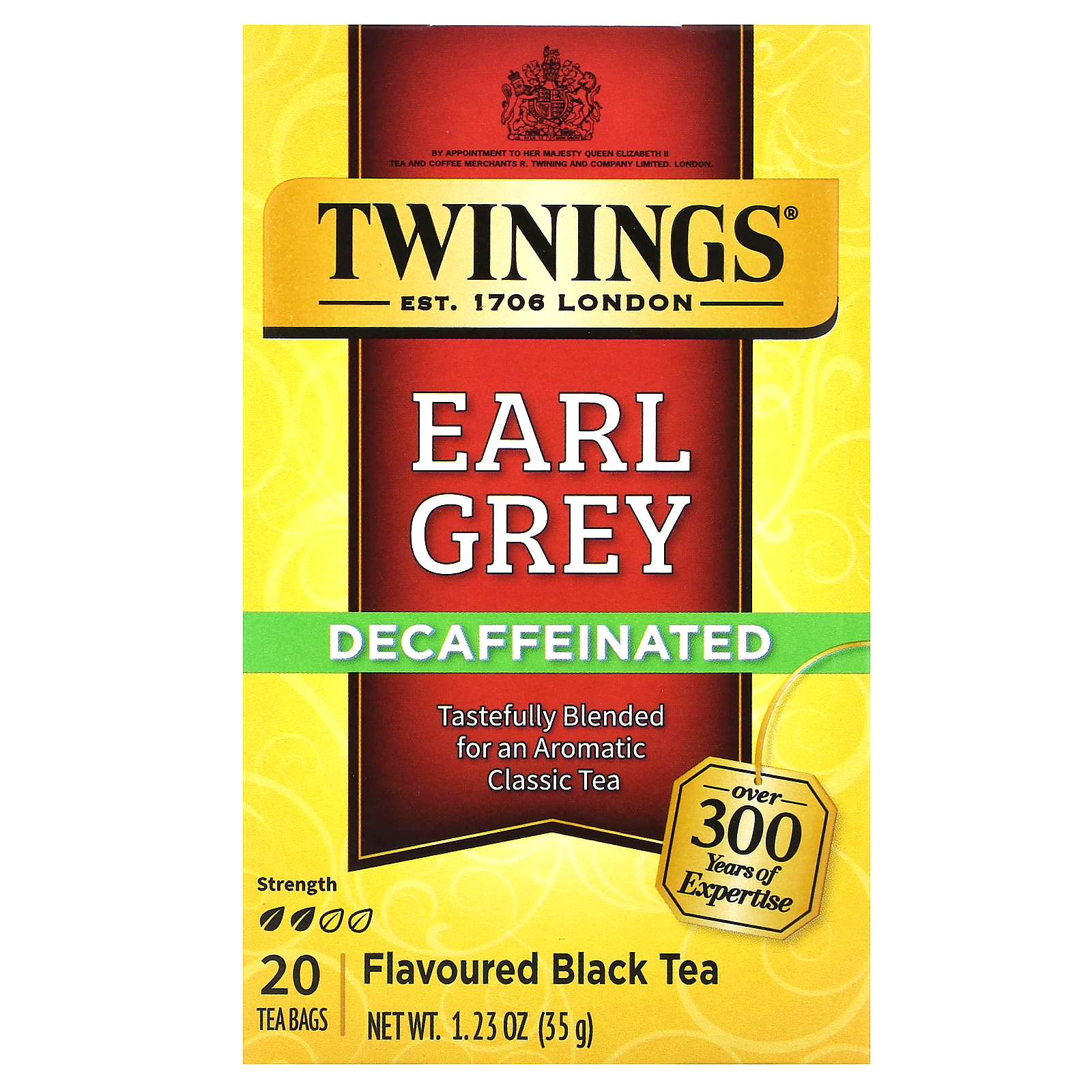 Aromatisierter Schwarztee, Earl Grey, entkoffeiniert, 20 Teebeutel, 1,23 oz (35 g) - Bild 1 von 3