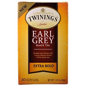 Отзывы о Твайнингс, Black Tea, Earl Grey, Extra Bold, 20 Tea Bags — 1.41 oz (40 g)