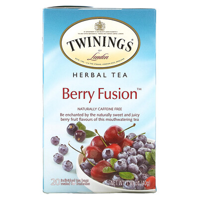 Купить Twinings Berry Fusion, травяной чай, без кофеина, 20 чайных пакетиков, 40 г (1, 41 унции)