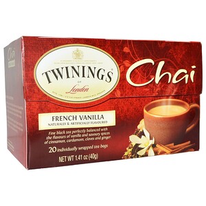Отзывы о Твайнингс, Chai, French Vanilla, 20 Tea Bags, 1.41 oz (40 g)