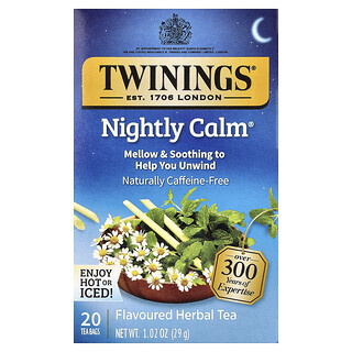 Twinings, Tisane, Nuit paisible, Naturellement sans caféine, 20 sachets de thé, 29 g