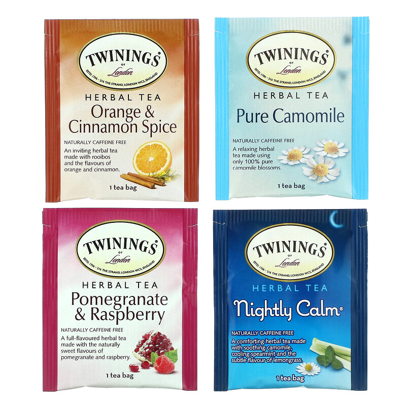 Twinings, Assorted Herbal Teas, Variety Pack, Caffeine Free, 20 Tea