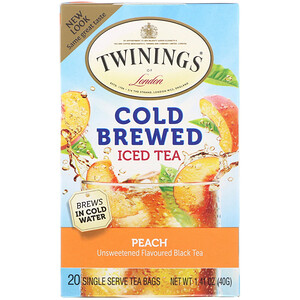 Отзывы о Твайнингс, Cold Brewed Iced Tea, Peach, 20 Tea Bags, 1.41 oz (40 g)