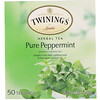 Twinings, ハーバルティー、ピュアペッパーミント、カフェインフリー、ティーバッグ50個入り、75g