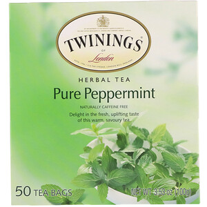 Отзывы о Твайнингс, Herbal Tea, Pure Peppermint, Caffeine Free, 50 Tea Bags, 3.53 oz (100 g)