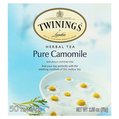 Купить Twinings травяной чай, чистая ромашка, без кофеина, 50 чайных пакетиков, 75 г (2, 65 унции)