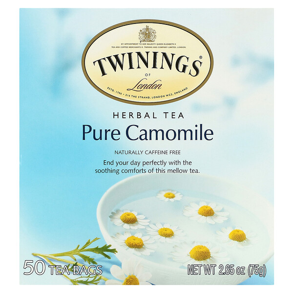 Herbal Tea, Pure Camomile, Caffeine Free, 50 Tea Bags, 2.65 oz (75 g)