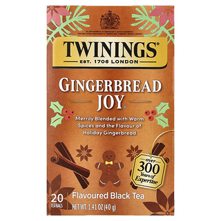 توينينغس‏, شاي أسود منكه ، Gingerbread Joy® ، 20 كيس شاي ، 1.41 أونصة (40 جم)