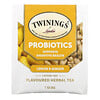 Twinings‏, Probiotics Flavoured Herbal Tea, Lemon & Ginger, Caffeine-Free, 18 Tea Bags, 0.95 oz (27 g)