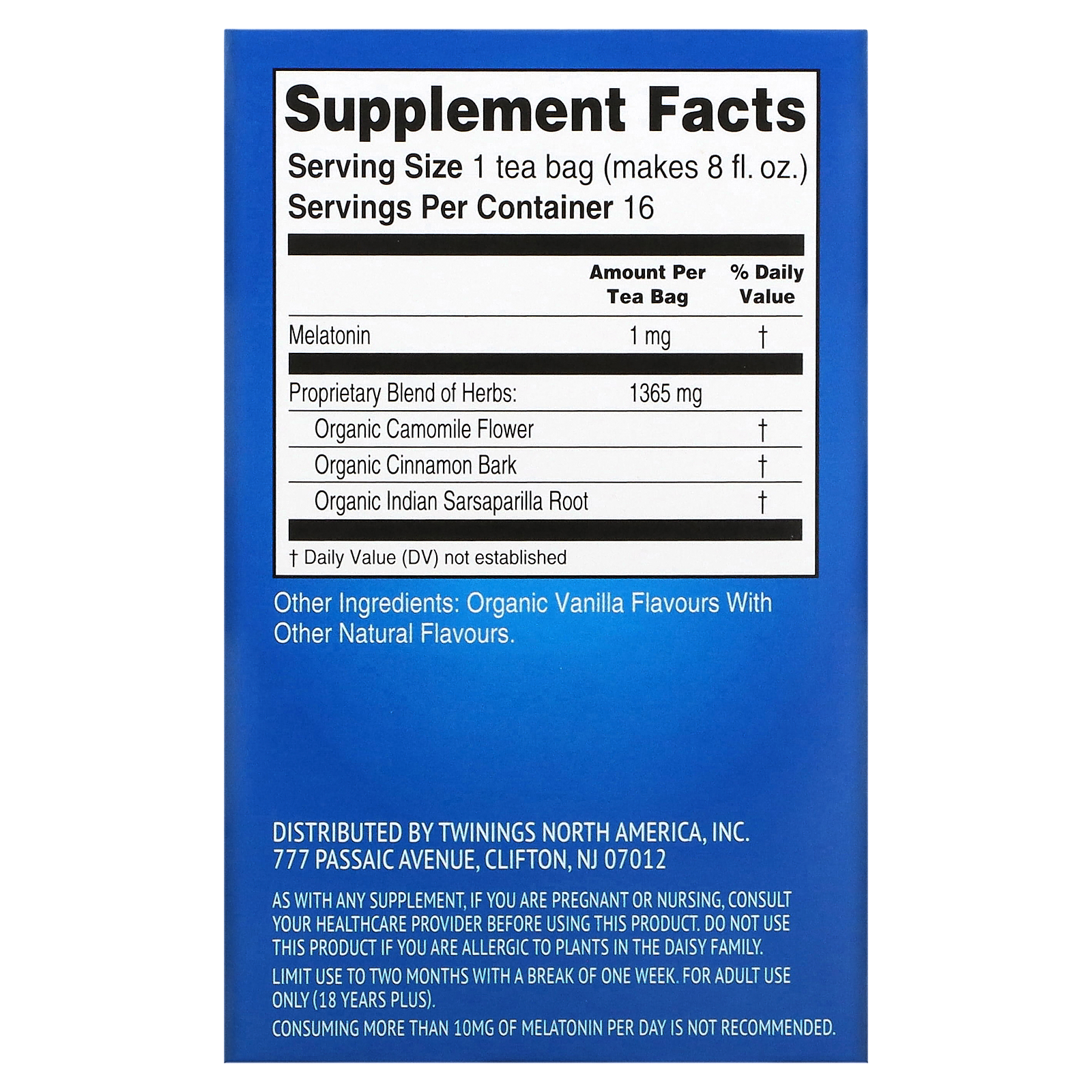 Twinings, Sleep+ with Melatonin Herbal Tea, Camomile, Cinnamon ...