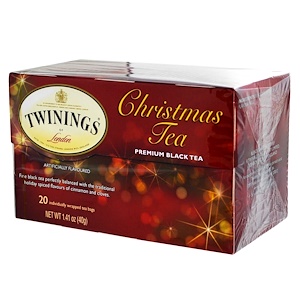 Купить Twinings, Рождественский чай, черный чай высшего сорта, 20 пакетиков, 1.41 унций (40 г)  на IHerb