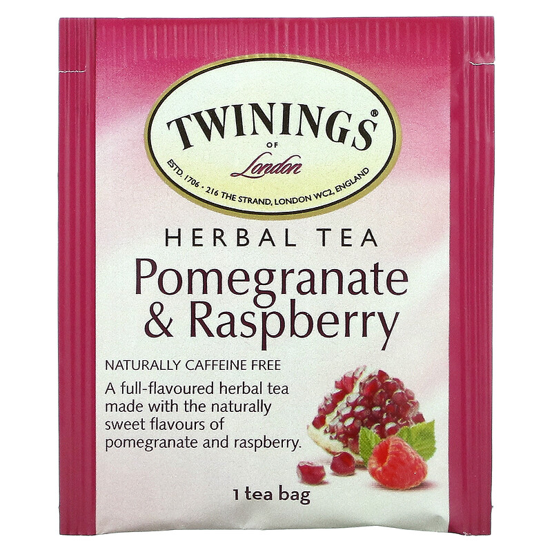 Twinings, Herbal Tea, Pomegranate & Raspberry, Caffeine Free, 20 Tea