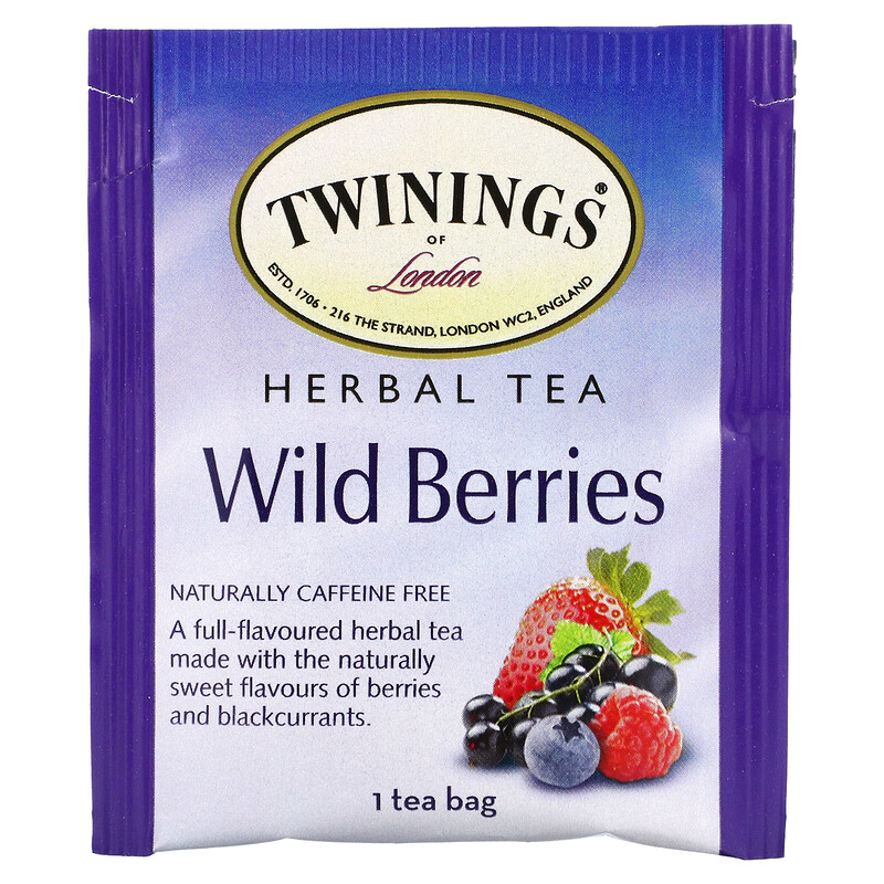 Twinings, Herbal Tea, Wild Berries, Caffeine Free, 20 Tea Bags, 1.41 oz