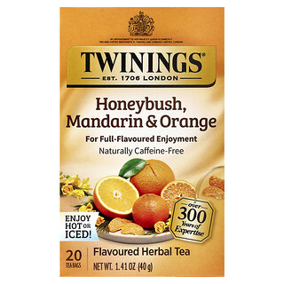 Twinings, Flavored Herbal Tea, Honeybush, Mandarin & Orange, Caffeine Free, 20 Tea Bags, 1.41 oz (40 g)