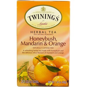 Отзывы о Твайнингс, Herbal Tea, Honeybush, Mandarin & Orange, Caffeine Free, 20 Individual Tea Bags, 1.41 oz (40 g)
