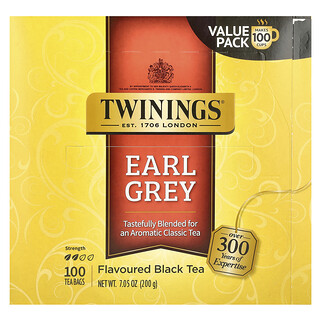 Twinings, Ceai negru aromat, Earl Grey, 100 pliculete de ceai, 7,05 oz (200 g)