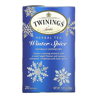 Купить Twinings Травяной чай, Winter Spice, без кофеина, 20 чайных пакетиков, 40 г (1, 41 унции)