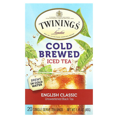 Купить Twinings Холодный чай, английский классический 20 чайных пакетиков, 1.41 унции (40 г)