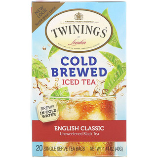 Twinings, Té helado preparado frío, clásico inglés, 20 bolsitas de té, 1.41 oz (40 g)