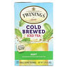 Twinings, Cold Brewed Iced Tea, Unsweetened Flavored Green Tea, Mint, 20 Tea Bags, 1.41 oz (40 g)