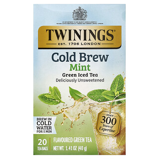 Twinings, Kallbryggt iste, grönt te, mynta, osötad, 20 tepåsar, 40 g