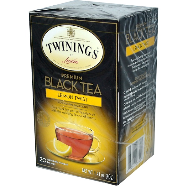Twinings, Premium Black Tea, Lemon Twist, 20 Tea Bags, 1.41 oz (40 g