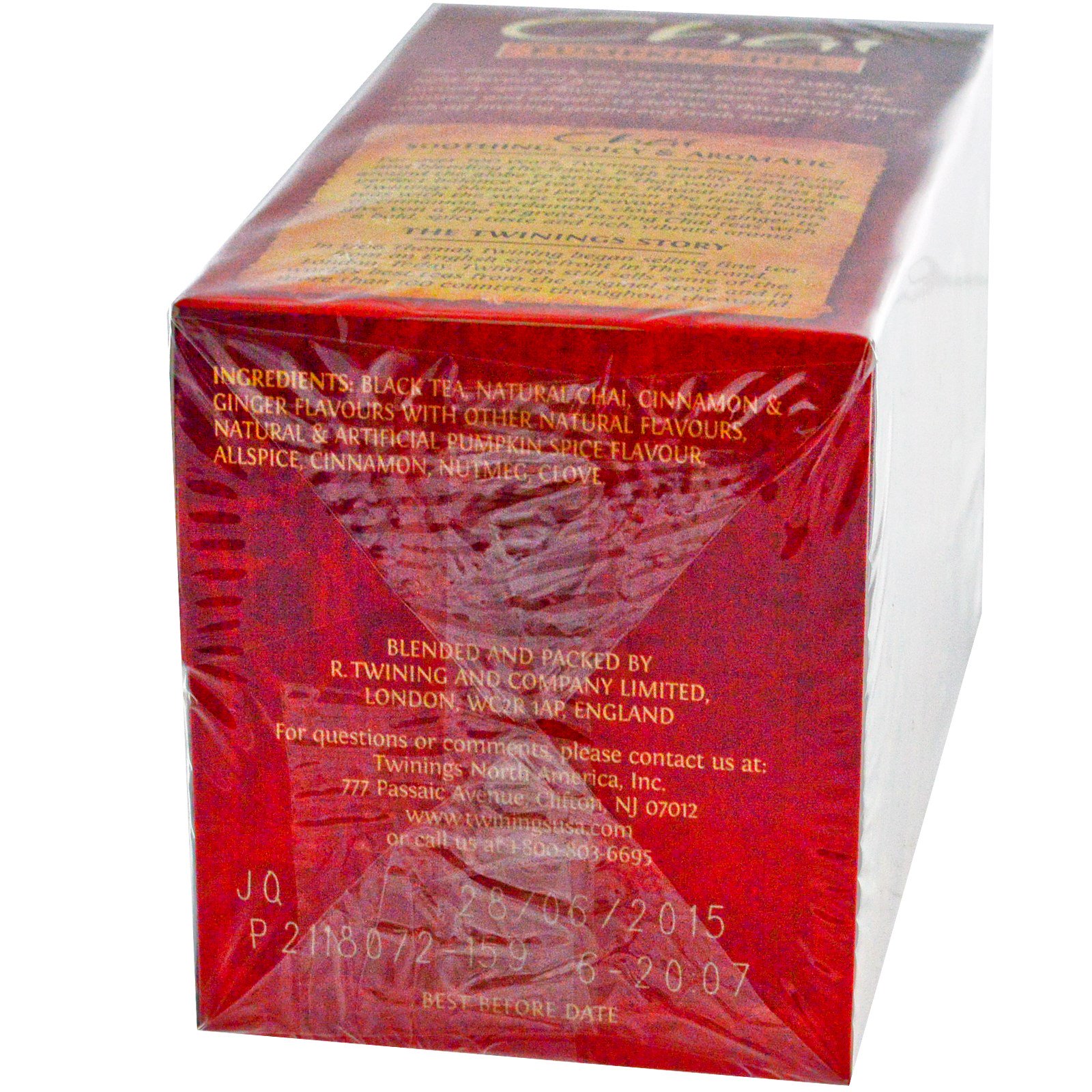 Twinings, Chai, Pumpkin Spice, 20 Tea Bags, 1.41 oz (40 g) iHerb