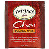 Twinings, Chai Black Tea, Pumpkin Spice, 20 Tea Bags, 1.41 oz (40 g)