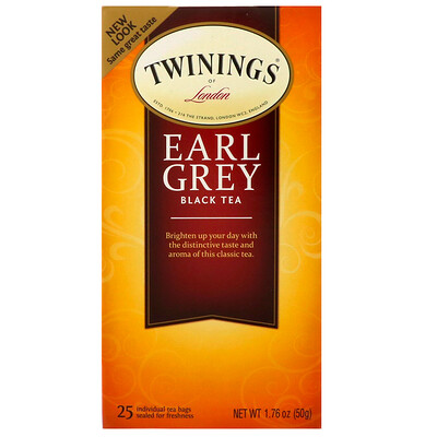 Twinings Классический чай "Эрл Грей", 25 пакетиков, 1.76 унций (50 г)