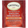 Twinings, 100％純茶葉の紅茶、イングリッシュブレックファースト、ノンカフェイン、ティーバッグ25包、50g（1.76オンス）