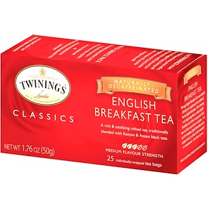 Купить Twinings, Классический чай, English Breakfast, декофеинизированный, 25 чайных пакетиков, 1,76 унций (50 г)  на IHerb