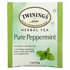 Twinings, травяной чай, чистая перечная мята, без кофеина, 25 чайных пакетиков, 50 г (1,76 унции)