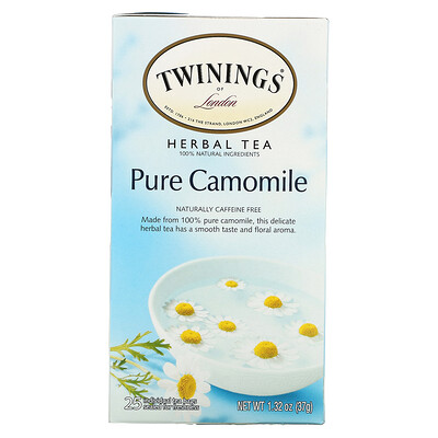 Купить Twinings травяной чай, чистая ромашка, без кофеина, 25 чайных пакетиков, 37 г (1, 32 унции)