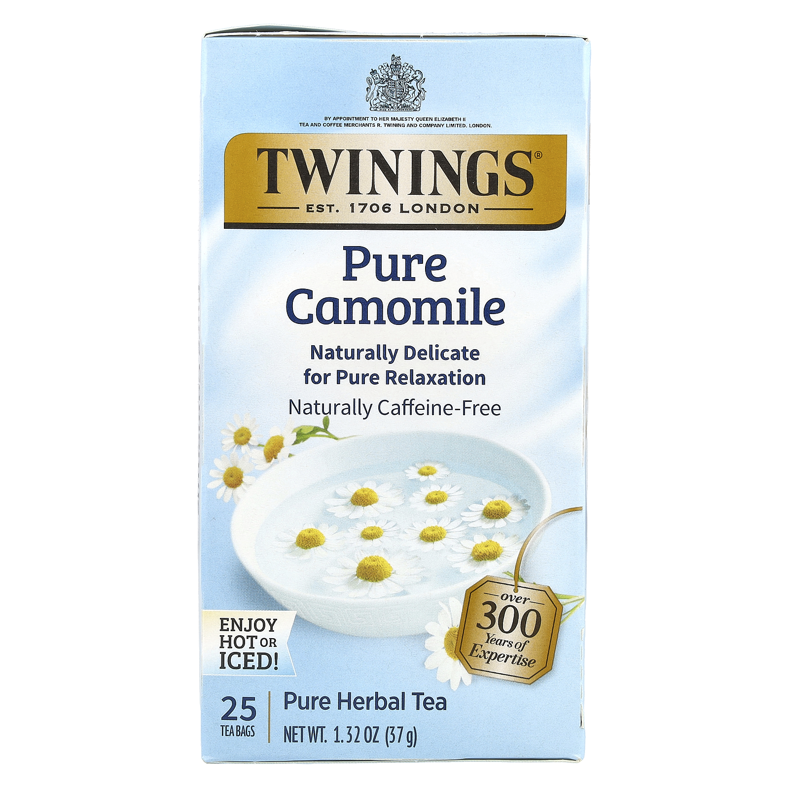 ハーブティー, ピュアカモミール, カフェインフリー, 25 ティーバック ハーブティー, ピュアカモミール, カフェインフリー, 25 ティーバック